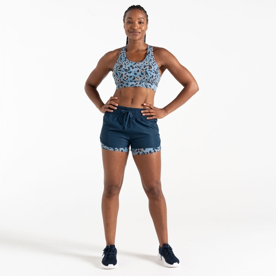 Women's Sprint Up 2-in-1 Shorts Moonlight Denim Animal Print