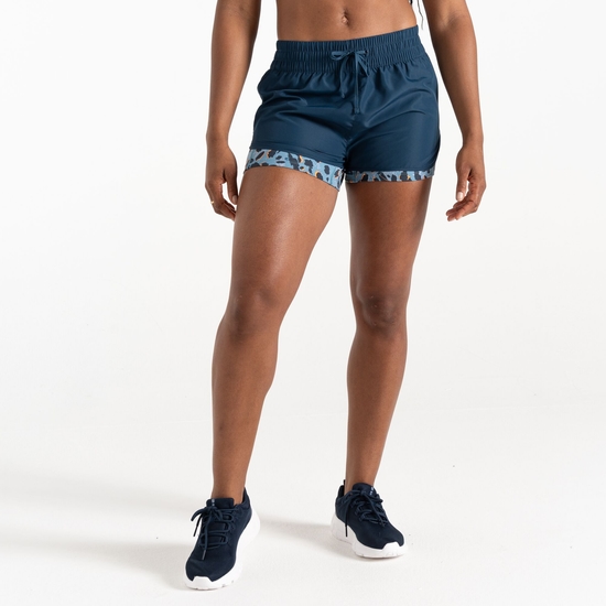 Women's Sprint Up 2-in-1 Shorts Moonlight Denim Animal Print