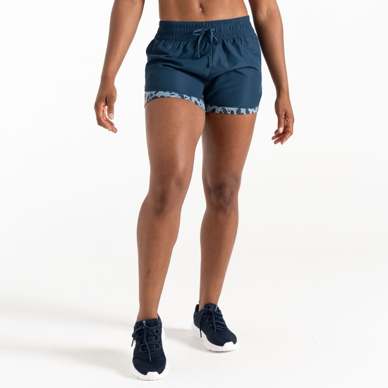 Women's Sprint Up 2-in-1 Shorts Moonlight Denim Animal Print