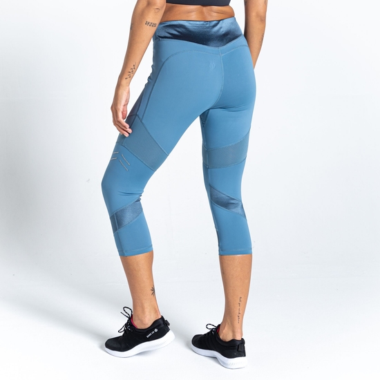 Born To Shine leichte 3/4-Leggings für Damen Blau
