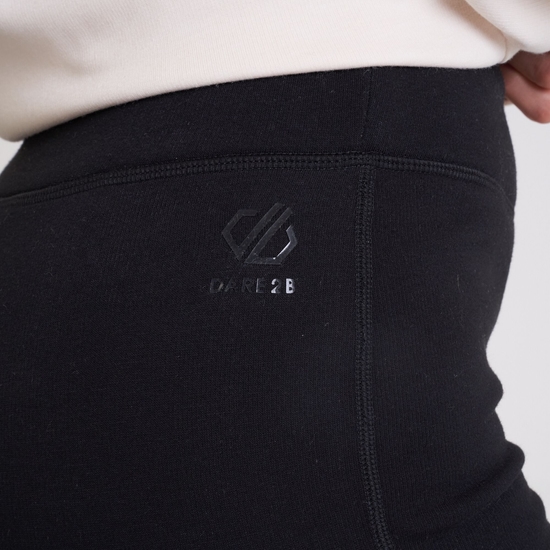 Damen Sleek Leggings mit Fleece-Futter Schwarz