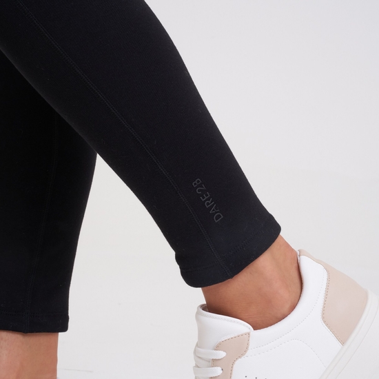 Damen Sleek Leggings mit Fleece-Futter Schwarz