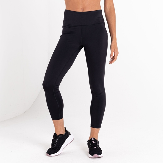 Damen Influential Fitness-Leggings mit 7/8-Länge Schwarz