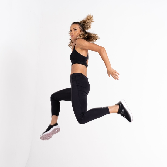 Damen Influential Fitness-Leggings mit 7/8-Länge Schwarz