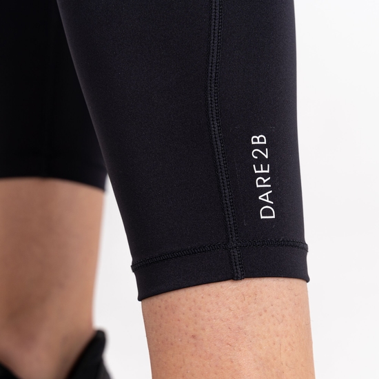 Damen Influential Fitness-Leggings mit 7/8-Länge Schwarz