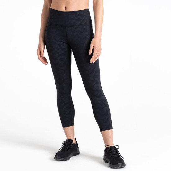 Women's Influential 7/8 Gym Leggings Black Chevron Print