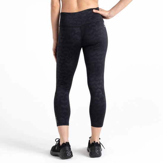 Women's Influential 7/8 Gym Leggings Black Chevron Print