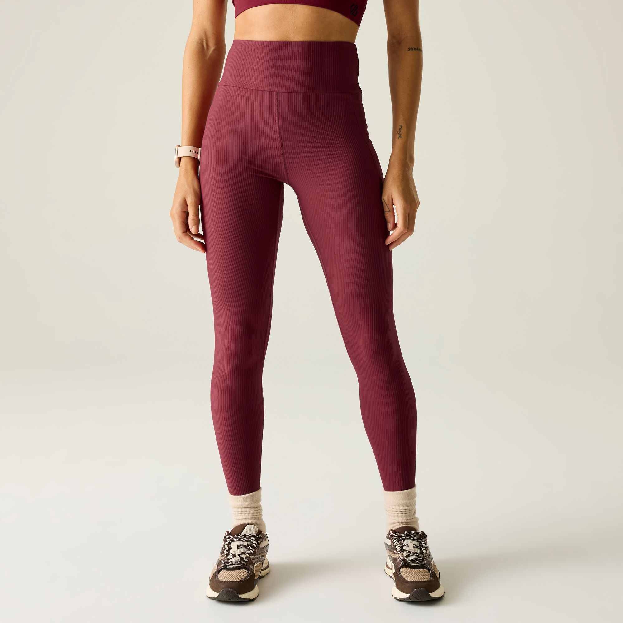 Dare 2B Women's Red Hustle Ribbed Leggings Size: 12