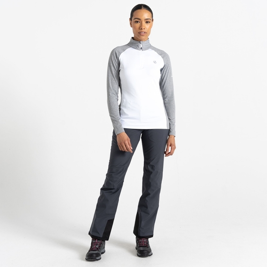 Sous-couche Femme stretch extensible et légère INVOLVED II avec ouverture 1/2 zip Blanc