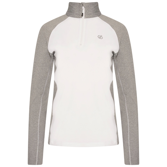 Sous-couche Femme stretch extensible et légère INVOLVED II avec ouverture 1/2 zip Blanc