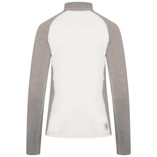 Sous-couche Femme stretch extensible et légère INVOLVED II avec ouverture 1/2 zip Blanc