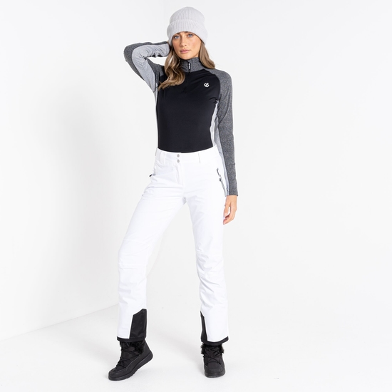 Sous-couche Femme stretch extensible et légère INVOLVED II avec ouverture 1/2 zip Noir