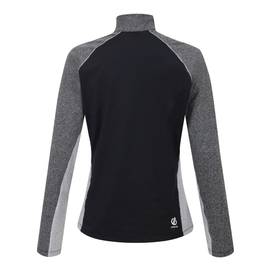 Sous-couche Femme stretch extensible et légère INVOLVED II avec ouverture 1/2 zip Noir