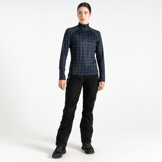 Women's Divulge Lightweight Core Stretch Midlayer Black Dogtooth Print