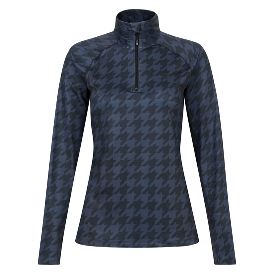 Women's Divulge Lightweight Core Stretch Midlayer Black Dogtooth Print