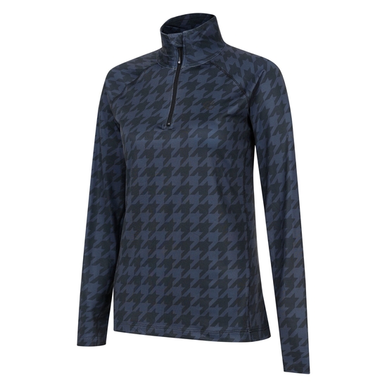 Women's Divulge Lightweight Core Stretch Midlayer Black Dogtooth Print