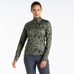 Olivine Green Dash Print