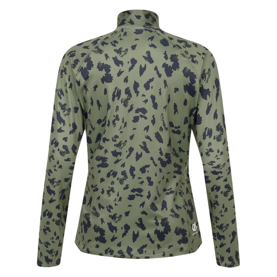 Women's Divulge Lightweight Core Stretch Midlayer Olivine Green Dash Print