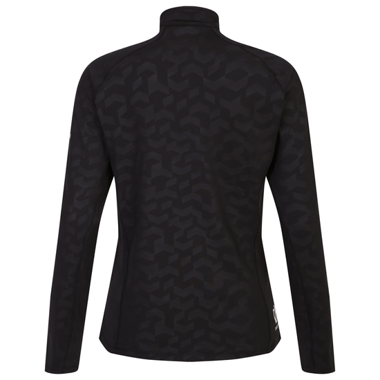 Sous-couche Femme stretch extensible et légère Divulge avec ouverture 1/2 zip Noir