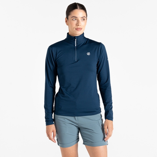 Sous-couche Femme stretch extensible et légère Lowline II avec ouverture 1/2 zip Mixe