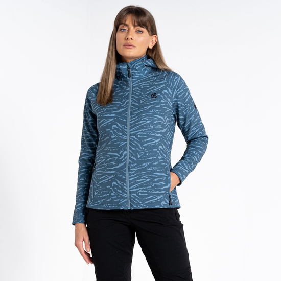 Women's Far Out Softshell Jacket Orion Grey Tiger Print