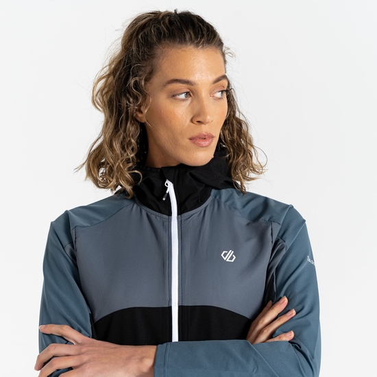 Women's Avidly Hooded Softshell Jacket Orion Grey Black