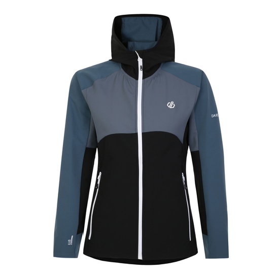 Women's Avidly Hooded Softshell Jacket Orion Grey Black