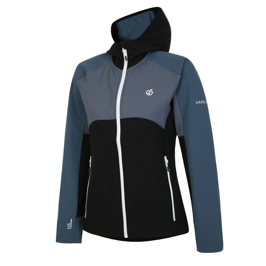 Women's Avidly Hooded Softshell Jacket Orion Grey Black