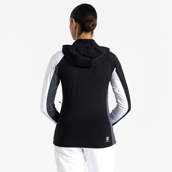 Women's Convey II Hooded Core Stretch Midlayer Charcoal Grey Black