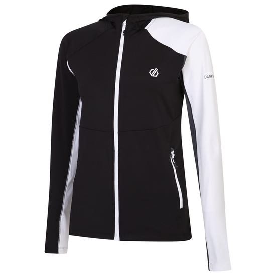 Women's Convey II Hooded Core Stretch Midlayer Charcoal Grey Black