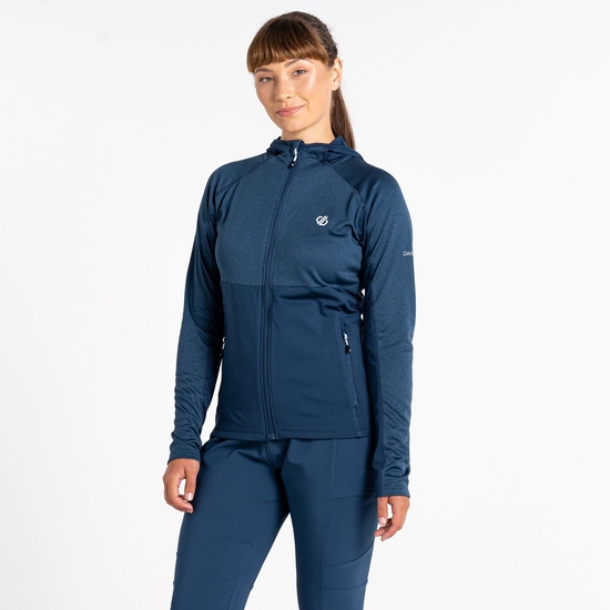 Damen Convey II Core Stretch-Midlayer mit Kapuze Blau