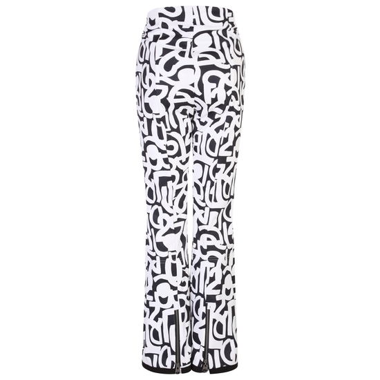 Women's Upshill Ski Pant Black White Graffiti Print