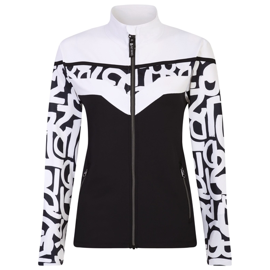 Women's Rocker Core Stretch Black White Graffiti Print