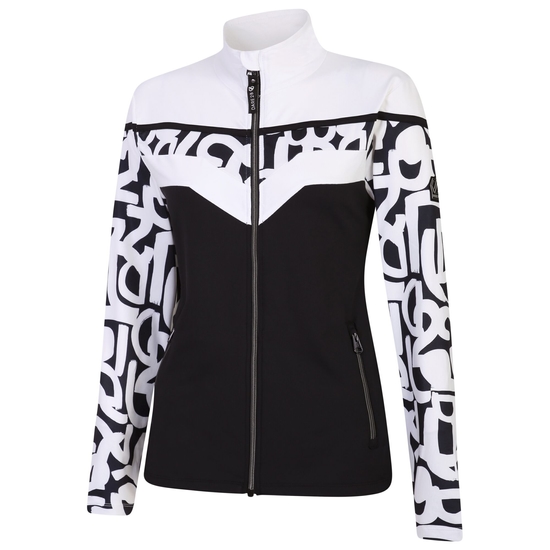 Women's Rocker Core Stretch Black White Graffiti Print