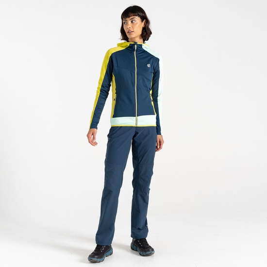 Women's Traversing Core Stretch Midlayer Moonlight Denim Mint Green