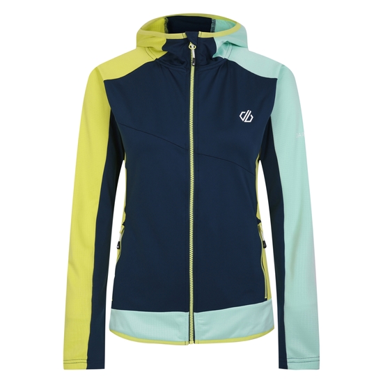 Women's Traversing Core Stretch Midlayer Moonlight Denim Mint Green