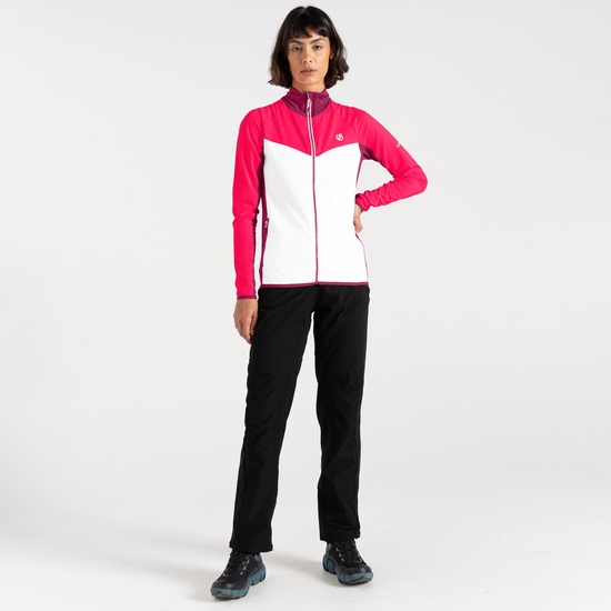Women's Ascending Core Stretch Midlayer White Neon Pink