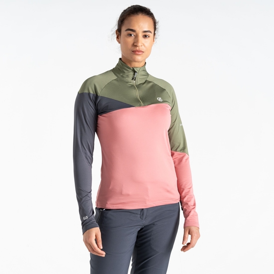 Couche intermédiaire Core Stretch Femme Ice II Vert Olive Et Rose