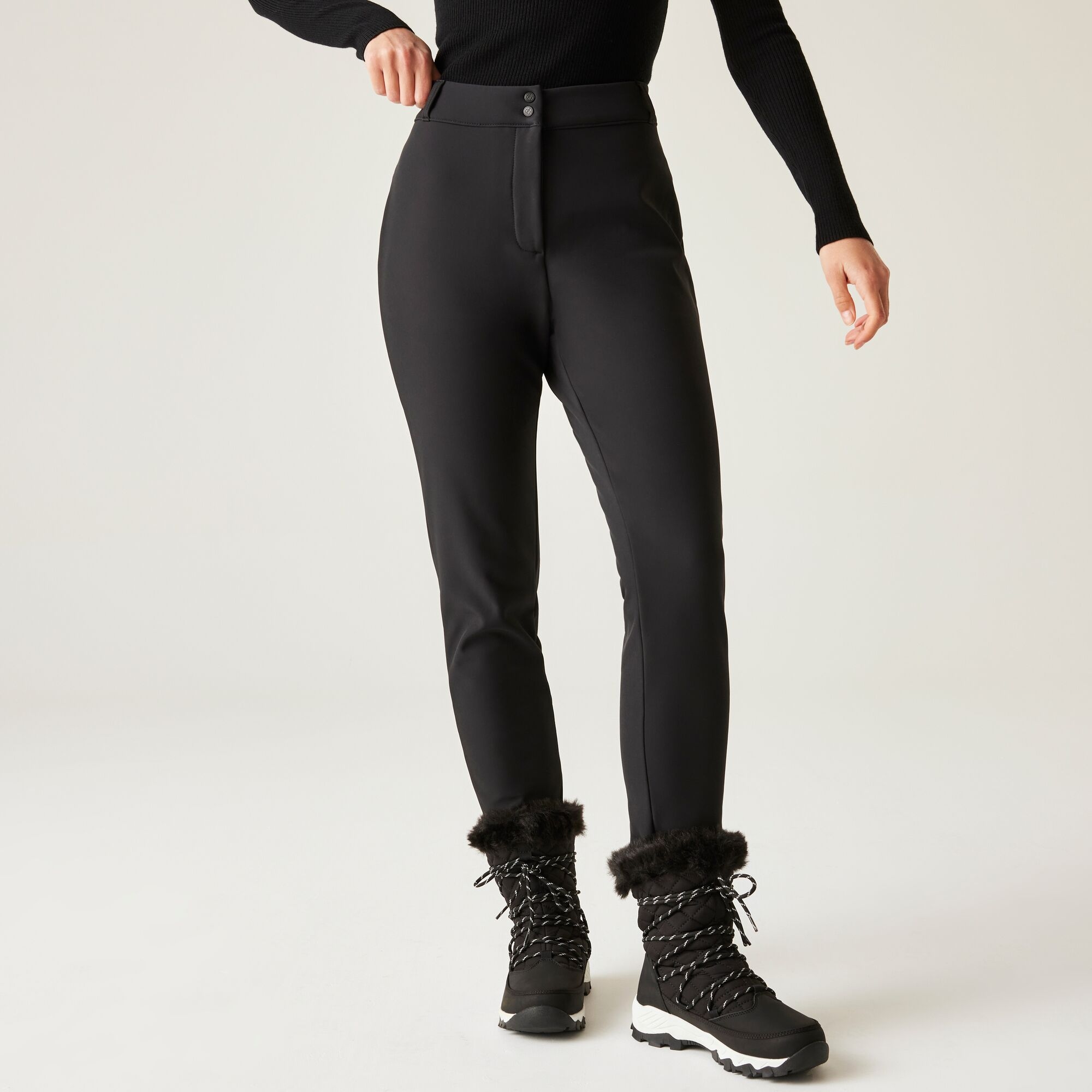 Dare 2b Women's Breathable Sleek IV Softshell Ski Pants Black, Size: 12