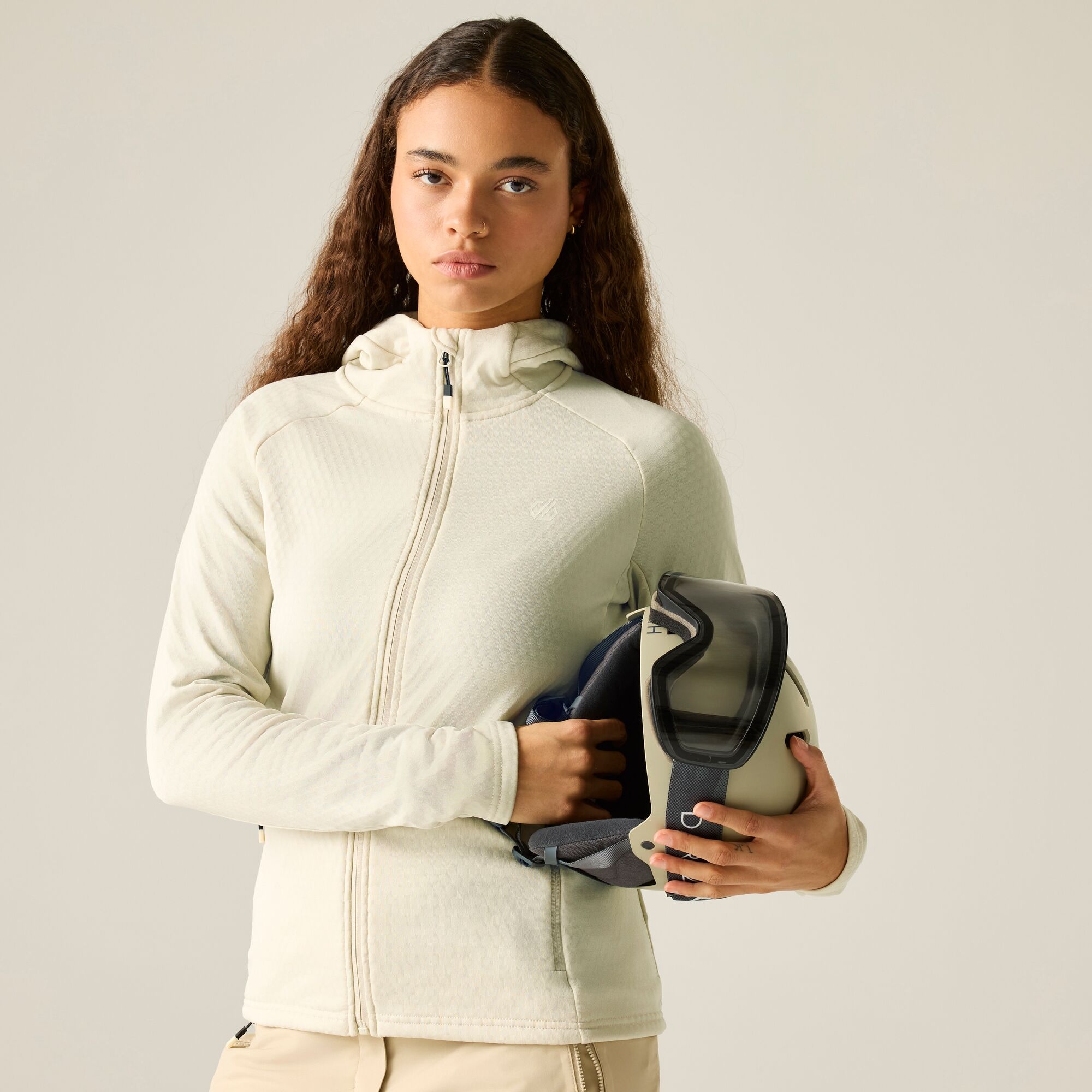 Dare 2B Women's Ventura Hooded Fleece Cream Size 10 - Image 3
