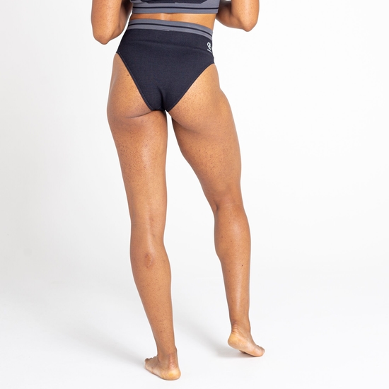 Women's Don't Sweat It Bikini Bottoms Black Charcoal Grey