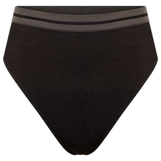 Women's Don't Sweat It Bikini Bottoms Black Charcoal Grey