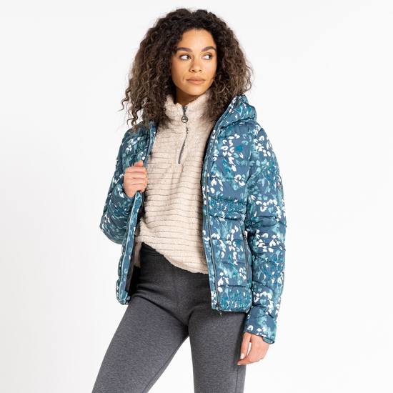 Women's Reputable II Puffer Jacket Canton Green Animal Print