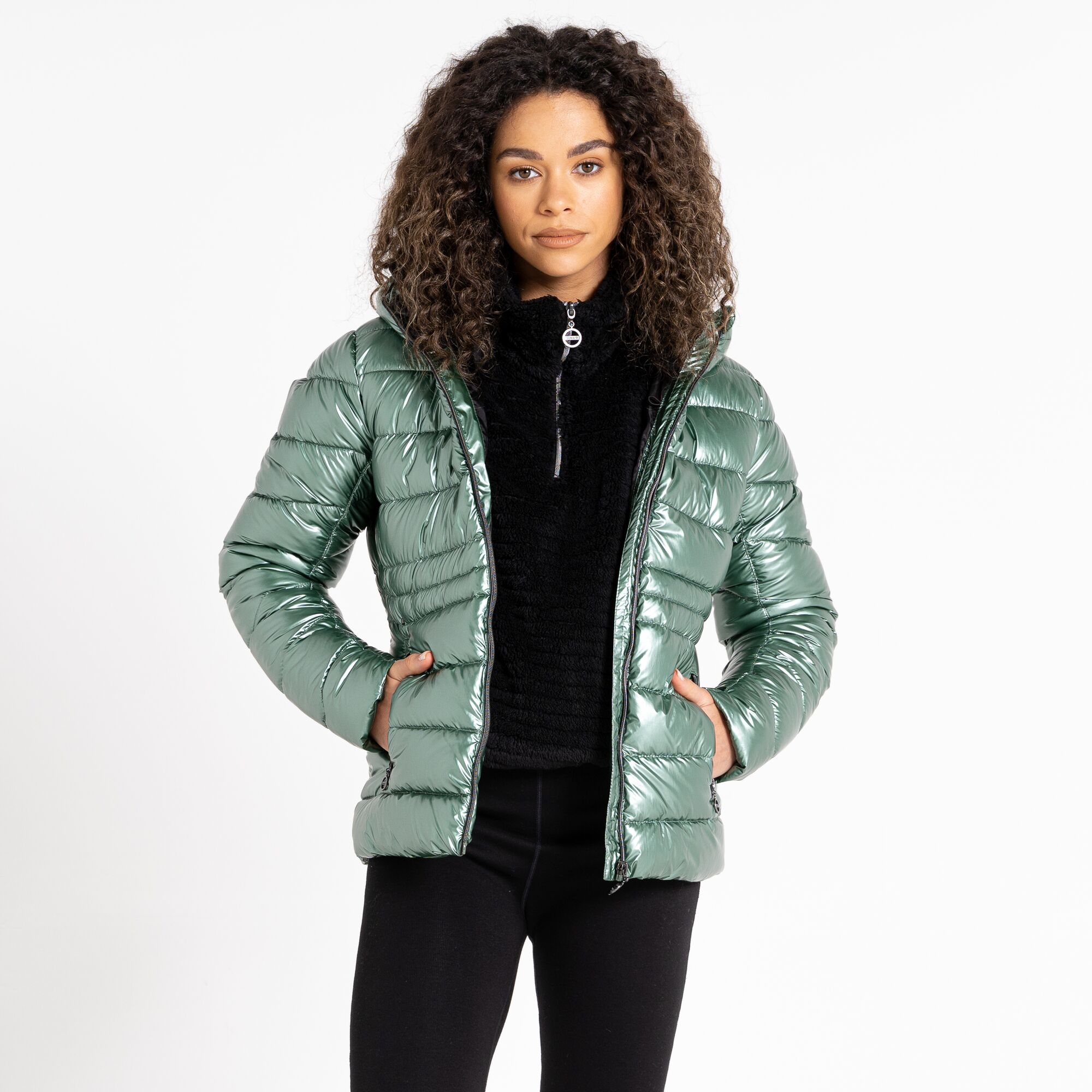 Dare 2b Women's Reputable II Puffer Jacket Duck Green Metallic, Size: 20