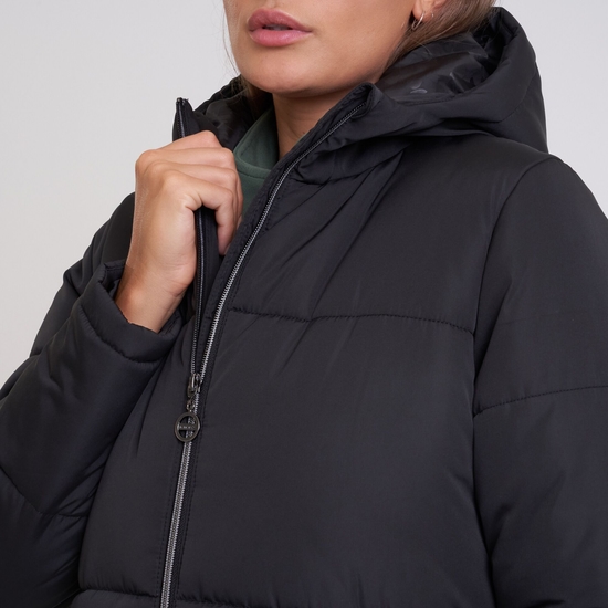 Reputable lange Jacke für Damen Schwarz