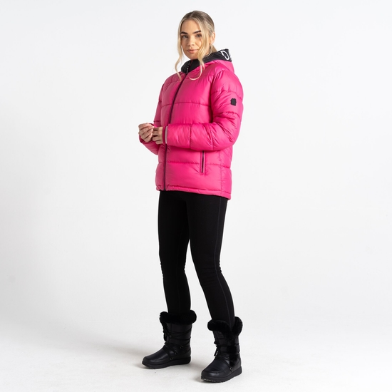 Dare 2b - Damska kurtka pikowana z kapturem Chilly Różowy
