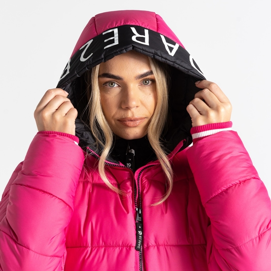 Dare 2b - Damska kurtka pikowana z kapturem Chilly Różowy