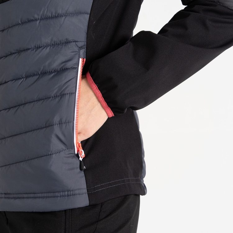 Women s Lexan Hybrid Jacket Black Ebony Grey