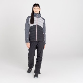 Women's Coded Waterproof Ski Jacket Ebony Grey Ash Grey Marl