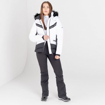 Swarovski Embellished - Women's Bejewel II Waterproof Ski Jacket White Black